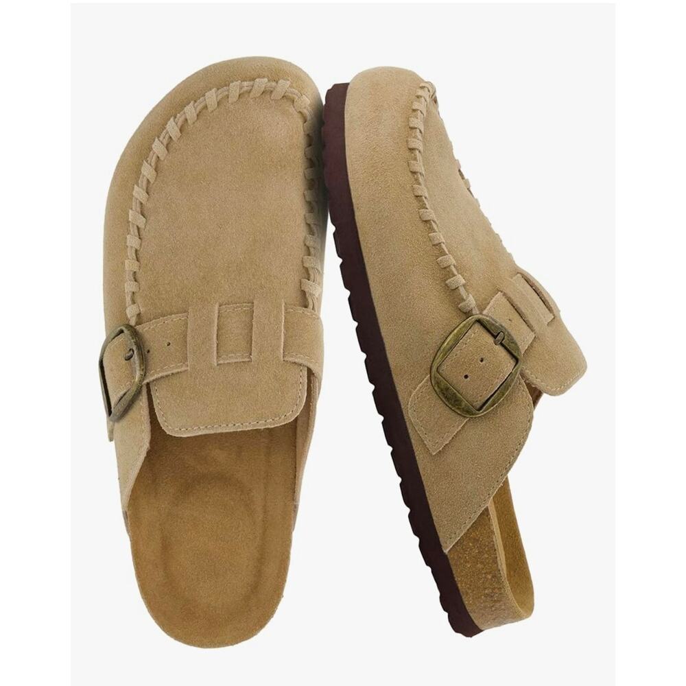 CUSHIONAIRE Suede canoe adjustable clogs‎ size 7